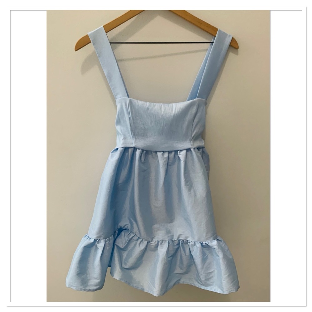 Lucy In The Sky Baby Doll Mini Dress Light Blue Size Small